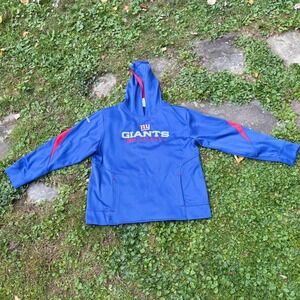 New York Giants Reebok NFL Hoodie Women's Large Blue Red Pullover